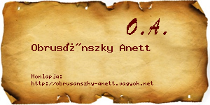 Obrusánszky Anett névjegykártya